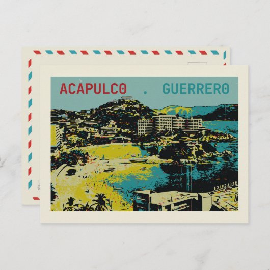 Acapulco uitzicht, Mexico, Guerrero Briefkaart (Voorkant / Achterkant)