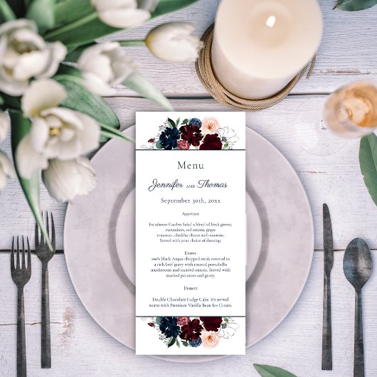 Accéder au menu Mariage floral | Bleu de la marine