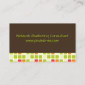 Accent chocolat noir Carte de visite rétro Carré (Dos)