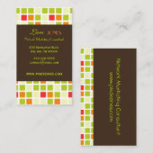 Accent chocolat noir Carte de visite rétro Carré (Devant / Derrière)