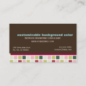 accent chocolat noir Carte de visite rétro Carré (Dos)