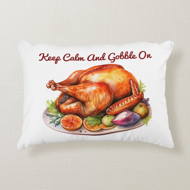 Accent Coussin - Drôle Thanksgiving Turquie Coussi (Devant)