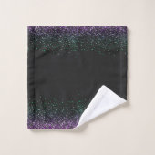 Accent de paillettes colorées noires (Gant de toilette)
