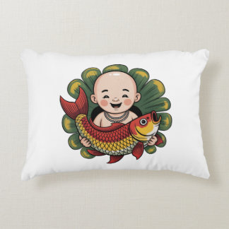 Accent Kussen | Schattigee jongen met Lucky Koi