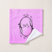 Accent noir sur monogramme rose (Gant de toilette)