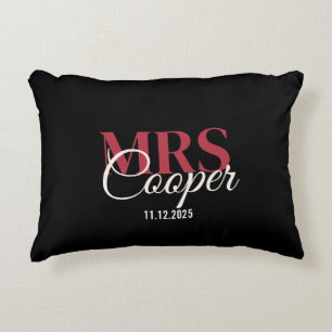Accent Pillow Elegant Stijlvolle Bruid Naam Rood I Kussen