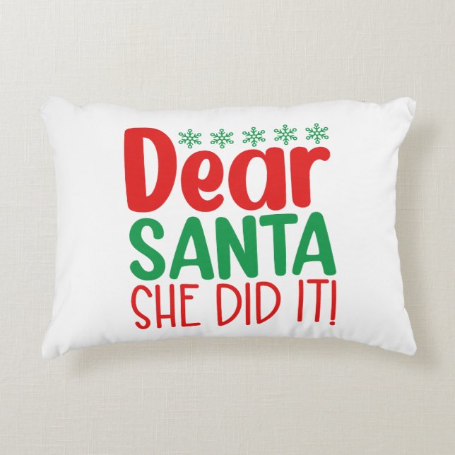 Accent Pillow-Funny Xmas Quote Accent Kussen (Voorkant)