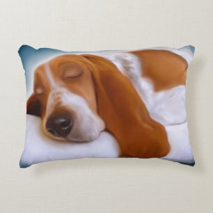 Accent Pillow Hondenliefhebber met dubbele Basset  Accent Kussen