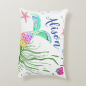 Accent Pillow Mermaid Custom Name Kussen (Achterkant (Verticaal))