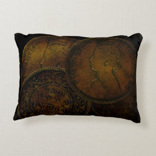 Accent Pillow met Coin Half Anna India uit 1877 Decoratief Kussen