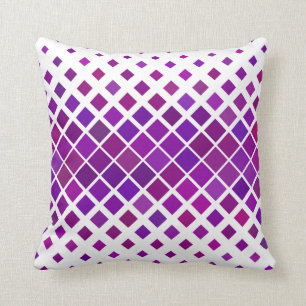 Accent Pillow Paars & White Diamond Pattern Kussen