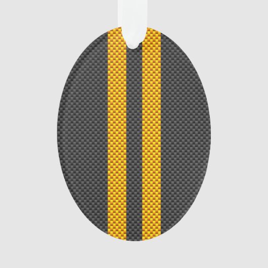 Accent Yellow Racing Stripes Carbon Fiber Style (devant)