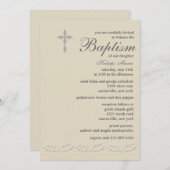 Accents de feuille Baptême Invitation (Devant / Derrière)