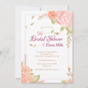 Accents floraux Invitation de douche nuptiale