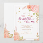 Accents floraux Invitation de douche nuptiale (Devant / Derrière)