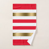 Accents or à bandes rouge et blanche, Monogramme (Serviette à main)