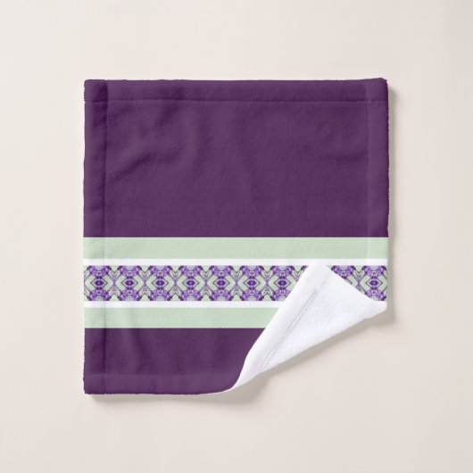 Accentuation de la pointe verte pourpre et blanche (Gant de toilette)