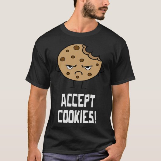 Accept Cookies Front End Developer Web Designer T-shirt (Voorkant)