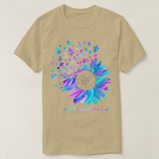 Accept Understand Love Sunflower Autism Awareness T-shirt (Design voorkant)