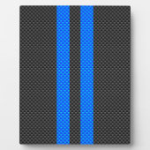 Acceptabele blauwe koolstofvezel-racestrips fotoplaat (Voorkant)