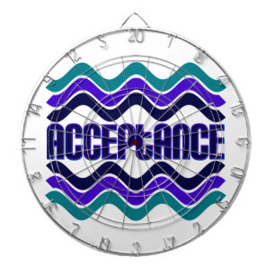 Acceptatie Citaat in Blauwe Groene Paarse Grafisch Dartbord