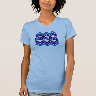 Acceptatie Citaat in Blauwe Groene Paarse Grafisch T-shirt