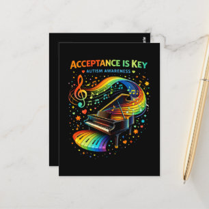 Acceptatie Is De Sleutel Autisme Bewustzijn Briefkaart
