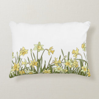 Acceptatie Pillow met geel daffodil floreel patroo Accent Kussen
