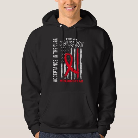 Acceptatie Redin Red in plaats van Autism Great Gr Hoodie (Voorkant)