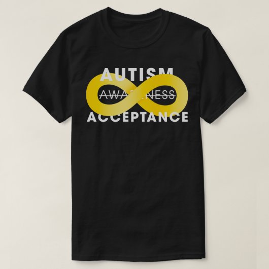 Acceptatie van autisme met Gold Infinity T-shirt (Design voorkant)