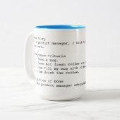 Acceptatiecriteria voor gebruikersartikelen: mok P (Voorkant links)