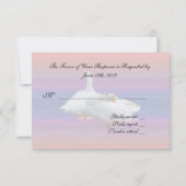 Acceptation mariage carte RSVP, deux oies blanches (Devant)