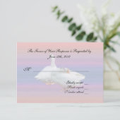Acceptation mariage carte RSVP, deux oies blanches (Debout devant)