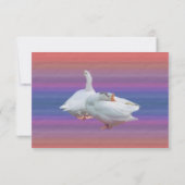 Acceptation mariage carte RSVP, deux oies blanches (Dos)