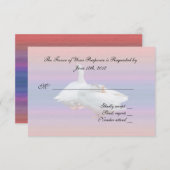 Acceptation mariage carte RSVP, deux oies blanches (Devant / Derrière)
