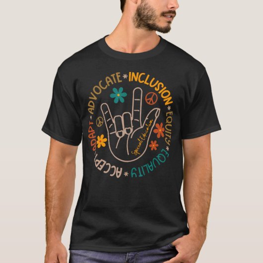 Accepteer Aanpassen Voorstaan Inclusie Gelijkheid T-shirt (Voorkant)