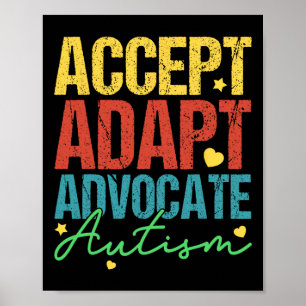 Accepteer Adapt Advocate Autism Awareness Month Ma Poster