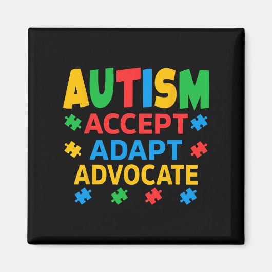 Accepteer Adapt Advocate Autisme Bewustzijn Mannen Magneet (Voorkant)