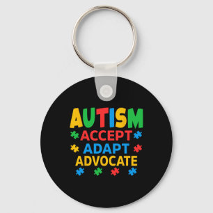 Accepteer Adapt Advocate Autisme Bewustzijn Mannen Sleutelhanger