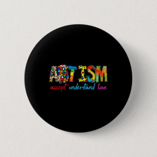 Accepteer Begrijp Houd Van Autisme Bewustzijn Steu Ronde Button 5,7 Cm