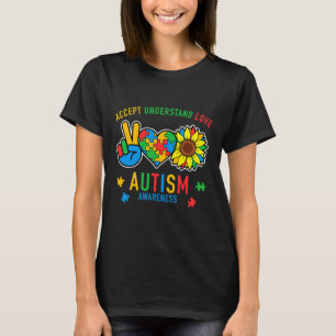 Accepteer Begrijp Houd Van Autisme Bewustzijn Zonn T-shirt