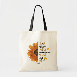 Accepteer, Begrijp, Liefde Motivatie Quotes Naam  Tote Bag