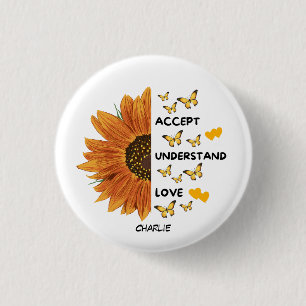 Accepteer, Begrijp, Liefde Motivational Quotes Naa Ronde Button 3,2 Cm