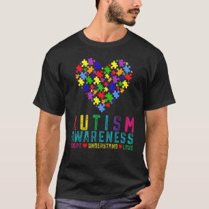 Accepteer Begrijp Liefde Puzzel Hart Autisme Bewus T-shirt