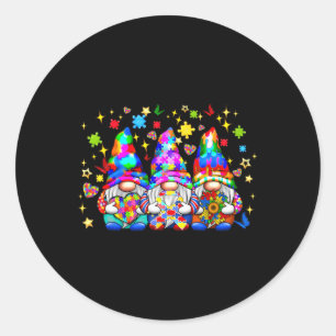 Accepteer Begrijpen Liefde Gnoom Autisme Bewustzij Ronde Sticker