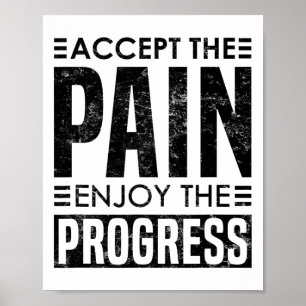 Accepteer De Pijn - Oplichtende Bodybuilding Poster