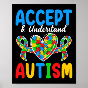 Accepteer en begrijp autisme dag poster
