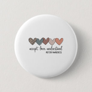 Accepteer Liefde als begrip voor autisme Ronde Button 5,7 Cm