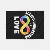 Accepteer Liefde Autisme Bewustzijn ASD Infini Fleece Deken (Voorkant (Horizontaal))