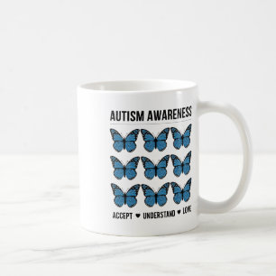 Accepteer Liefde Autisme Bewustzijn Vlinder Koffiemok